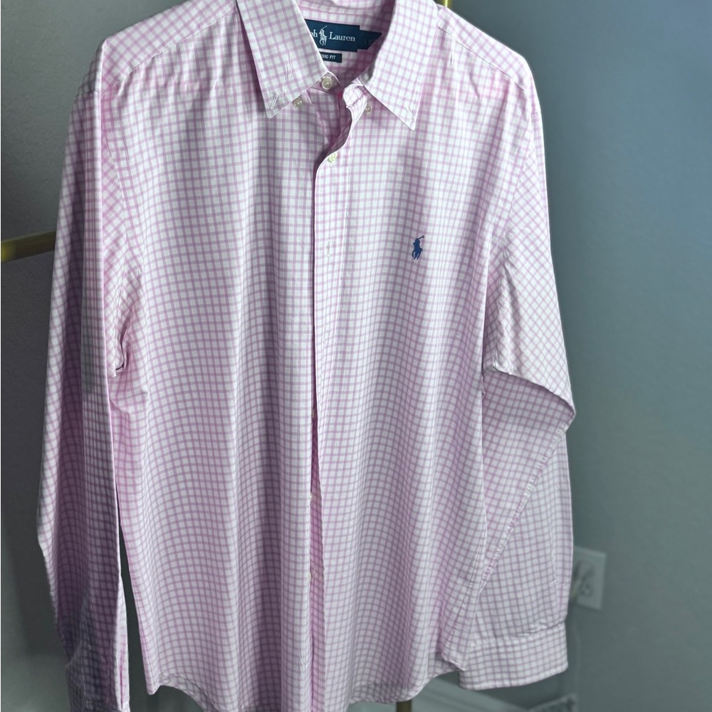 Ralph Lauren Men's Pink Plaid Shirt
